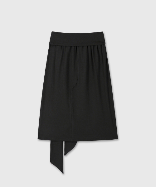 SWEAT TIE MIDI SKIRT (BLACK)