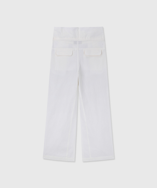 FOLDING COTTON WIDE PANTS (WHITE)