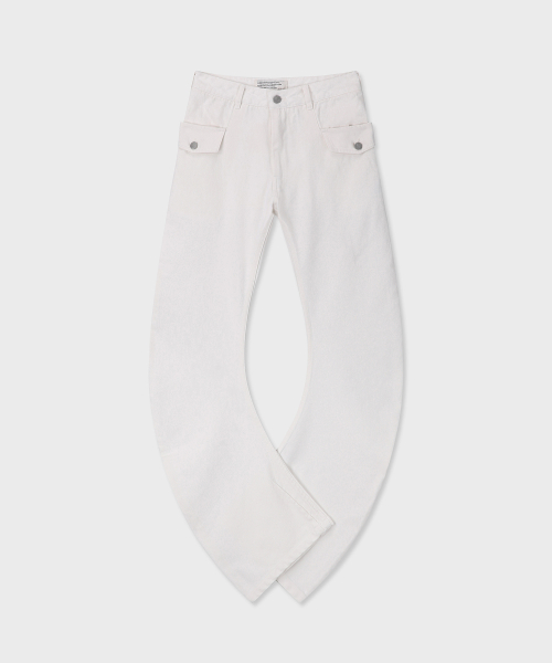 WASHED BANANA COTTON PANTS (WHITE)