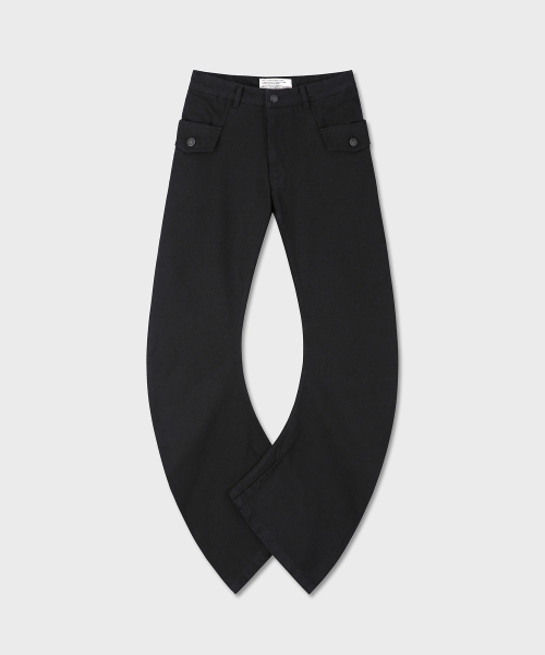 WASHED BANANA COTTON PANTS (BLACK)