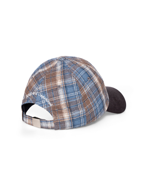 MATIN CONTRAST BRIM CHECK BALL CAP IN BROWN