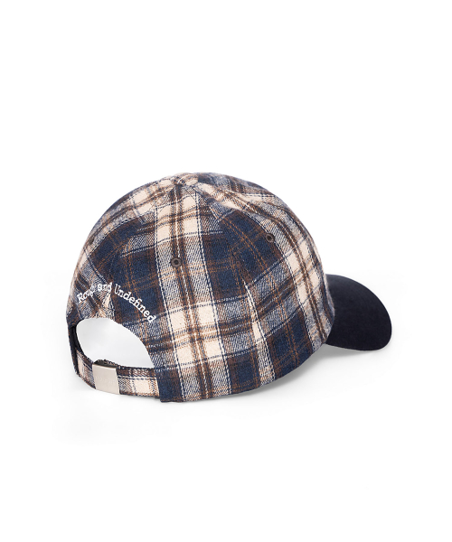 MATIN CONTRAST BRIM CHECK BALL CAP IN NAVY