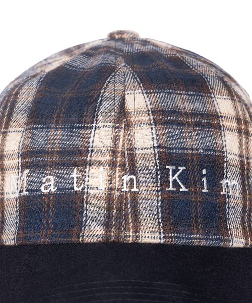 MATIN CONTRAST BRIM CHECK BALL CAP IN NAVY