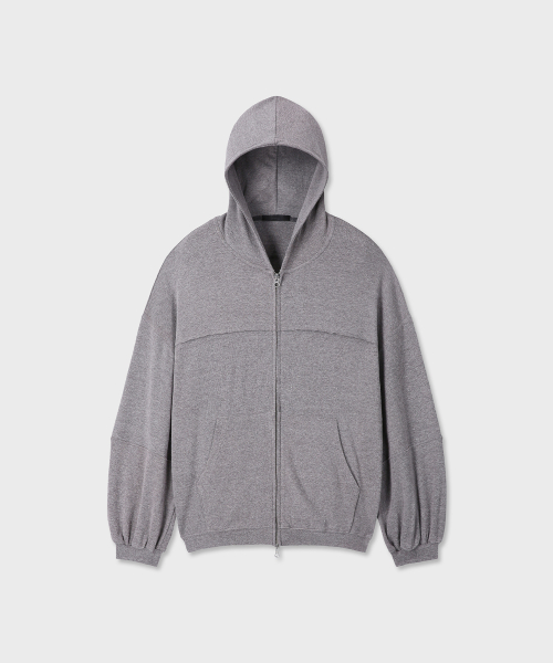 ANGORA SOFT HOOD ZIP-UP (GRAY)