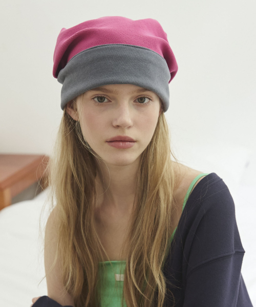 Reversible Two-Tone Beanie Hats - Blue Gray