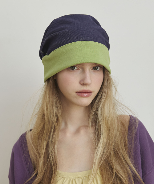 Reversible Two-Tone Beanie Hats - Green