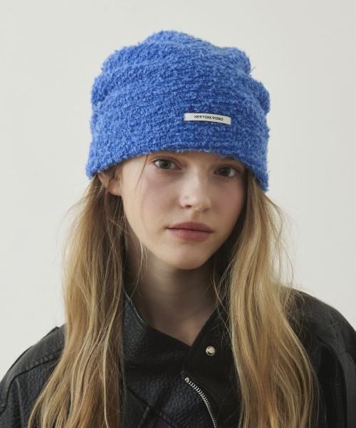 Cozy FLUFFY Knit Beanie Hats_Blue