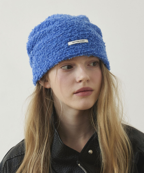 Cozy FLUFFY Knit Beanie Hats_Blue