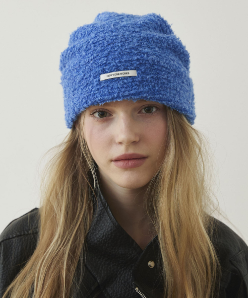 Cozy FLUFFY Knit Beanie Hats_Blue