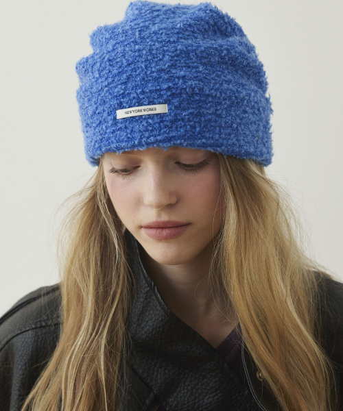 Cozy FLUFFY Knit Beanie Hats_Blue