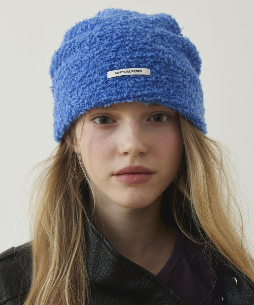 Cozy FLUFFY Knit Beanie Hats_Blue