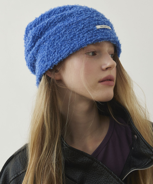Cozy FLUFFY Knit Beanie Hats_Blue