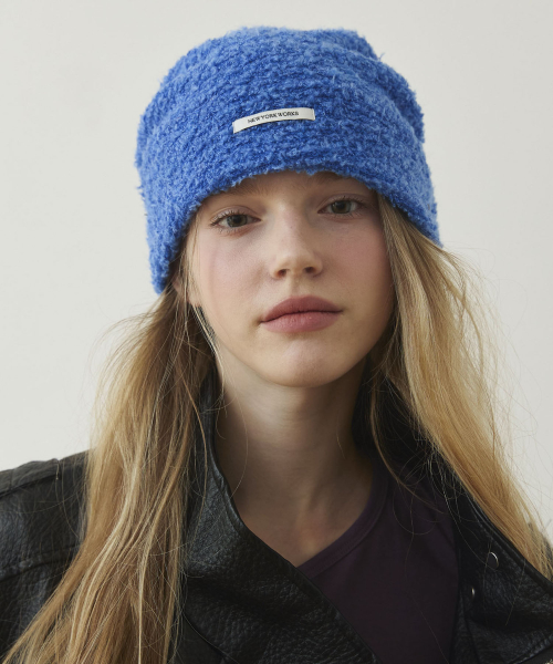 Cozy FLUFFY Knit Beanie Hats_Blue