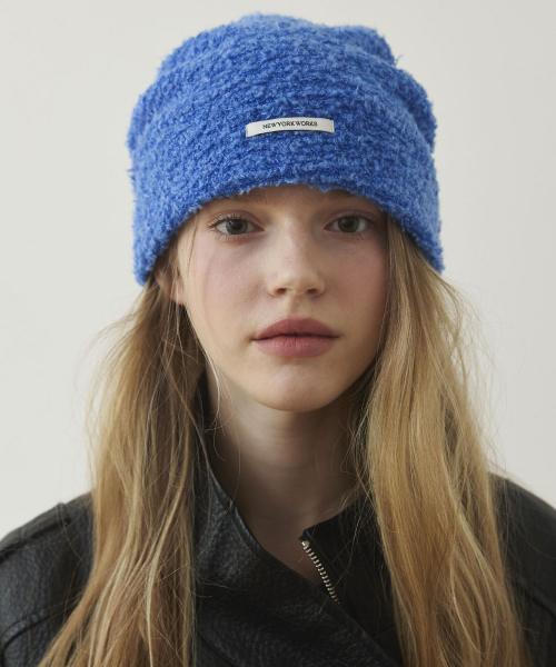 Cozy FLUFFY Knit Beanie Hats_Blue