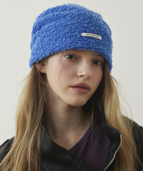 Cozy FLUFFY Knit Beanie Hats_Blue