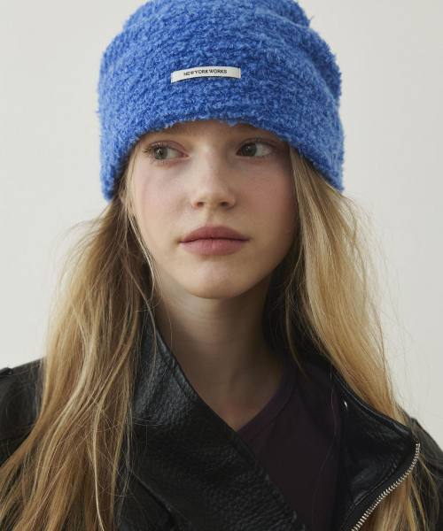 Cozy FLUFFY Knit Beanie Hats_Blue