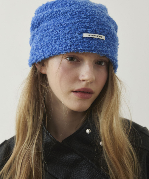 Cozy FLUFFY Knit Beanie Hats_Blue