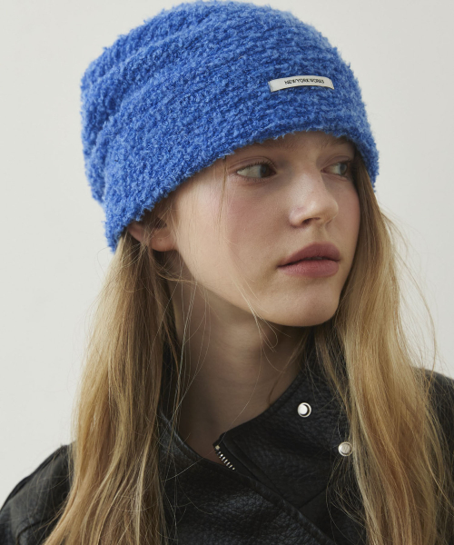 Cozy FLUFFY Knit Beanie Hats_Blue