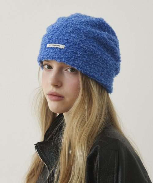 Cozy FLUFFY Knit Beanie Hats_Blue
