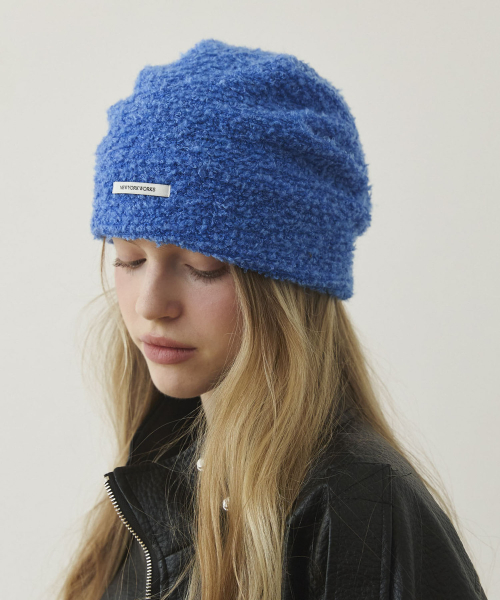Cozy FLUFFY Knit Beanie Hats_Blue