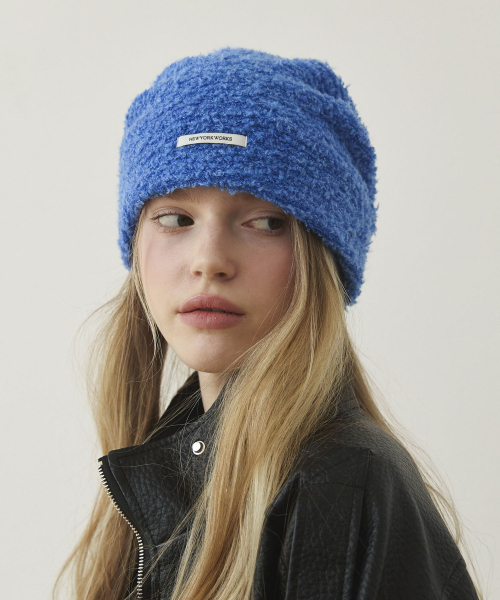 Cozy FLUFFY Knit Beanie Hats_Blue