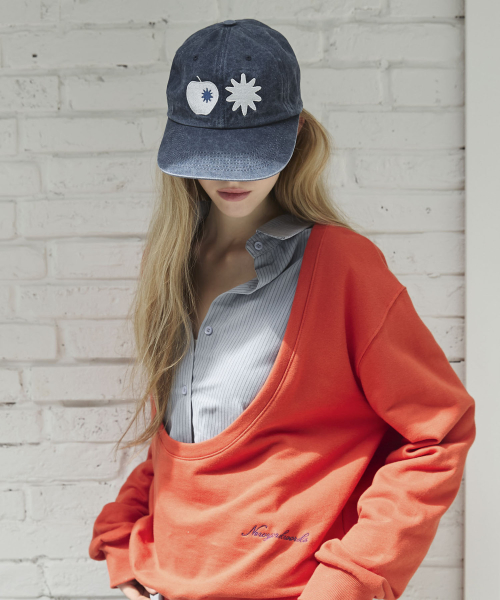 Apple Patch Logo Camp Cap Hats Navy