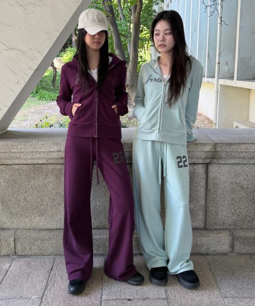 IR Lettering Slim Hoodie Zip-up (Plum)