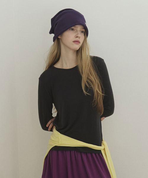 Sheer Layered Long-Sleeve T Shirt_Charcoal