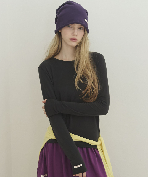 Sheer Layered Long-Sleeve T Shirt_Charcoal