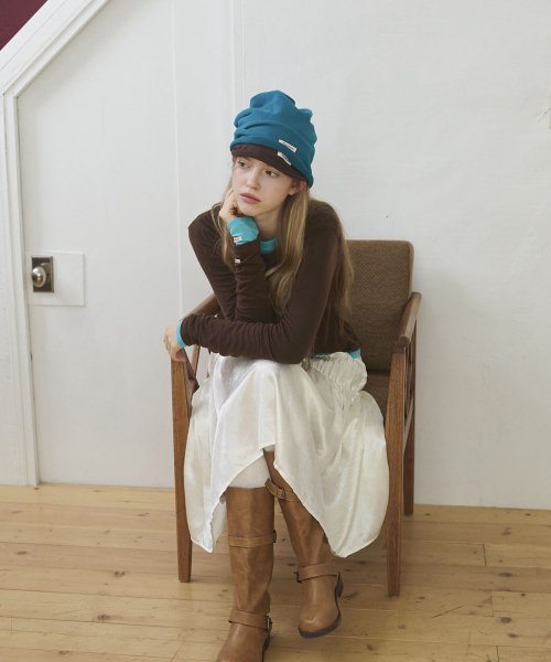 Sheer Layered Long Sleeve T Shirt_Dark Brown
