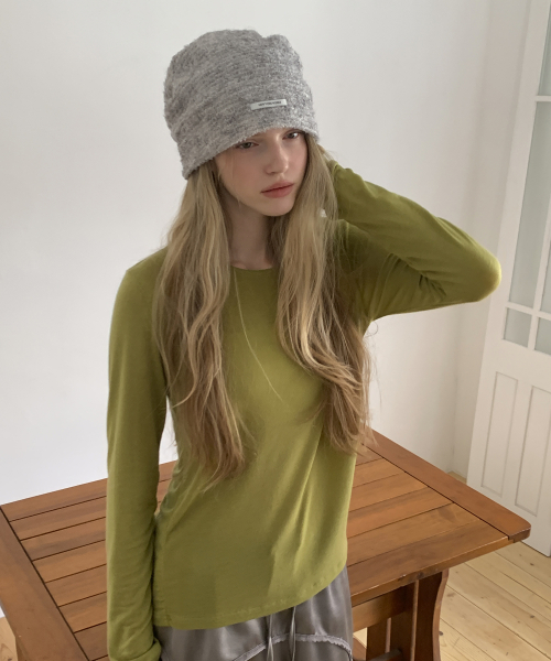 Sheer Layered Long Sleeve T Shirt_Olive