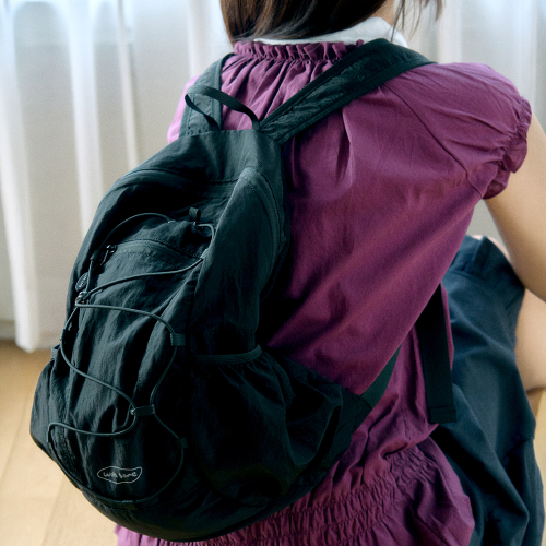 ITS Black STRING Folding Backpack
