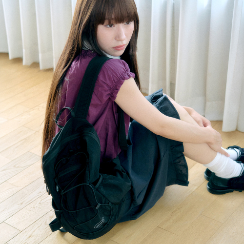 ITS Black STRING Folding Backpack