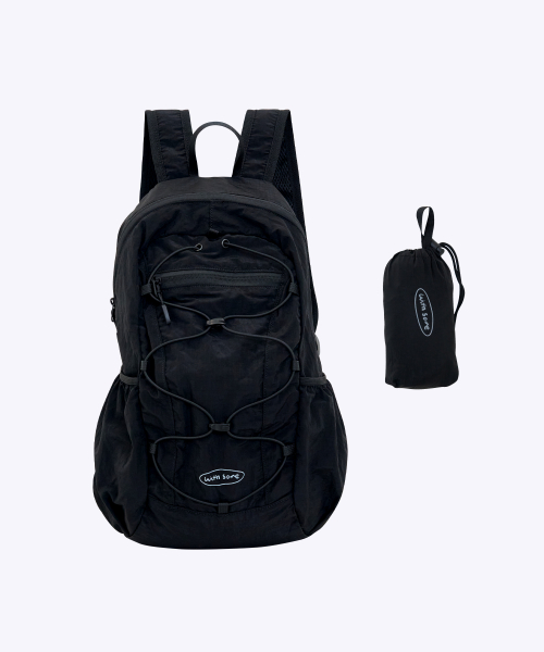 ITS Black STRING Folding Backpack
