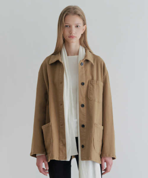 Peach Cotton Work Jacket_Beige