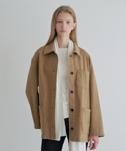 Peach Cotton Work Jacket_Beige