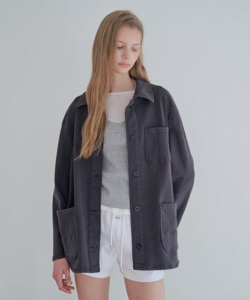 Peach Cotton Work Jacket_Dark Gray