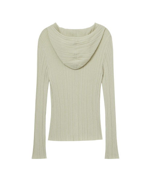 KNIT BUTTON HOODIE CARDIGAN IN LIGHT KHAKI