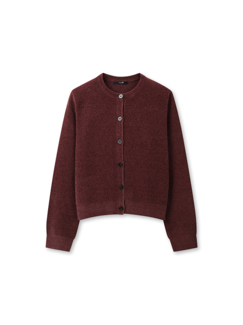 Womens Chenille Crew Neck Cardigans