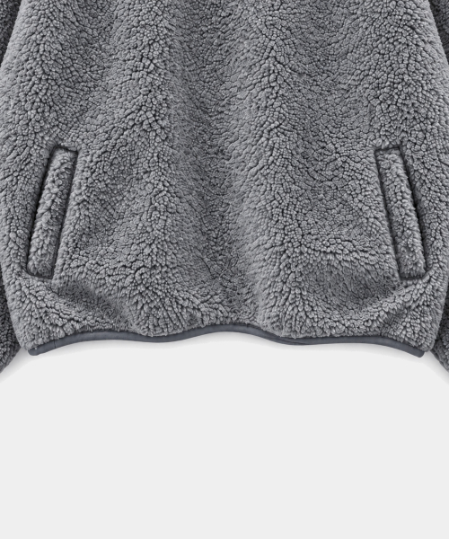 TEDDY FLEECE ANORAK JUMPER [GRAY]