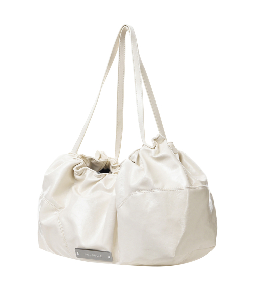 CRYSTAL SHIRRING TOTE BAG_IVORY