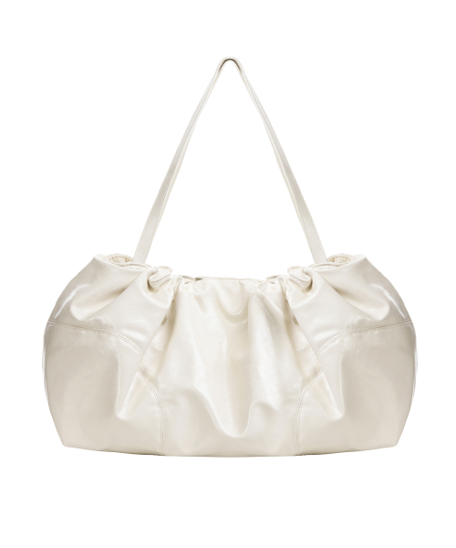 CRYSTAL SHIRRING TOTE BAG_IVORY