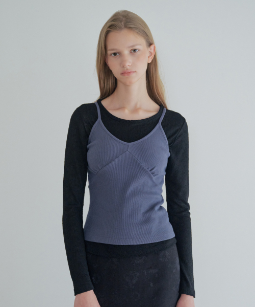 V-Neck Strap Sleeveless_Navy