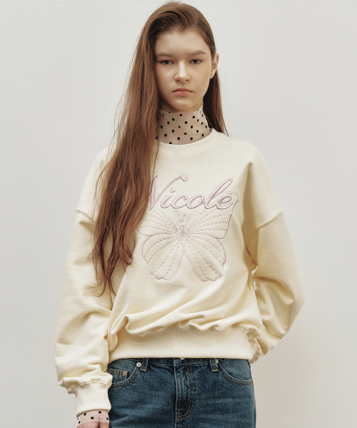 NICOLE BUTTERFLY SWEATSHIRT_CREAM PINK