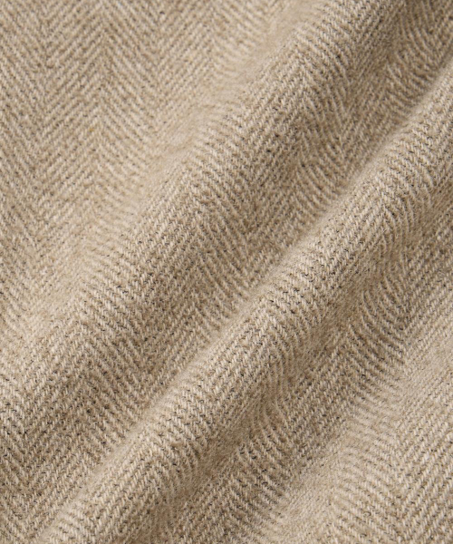 Herringbone Tailored Double Coat (Greyish Beige) TNCO6F102I2