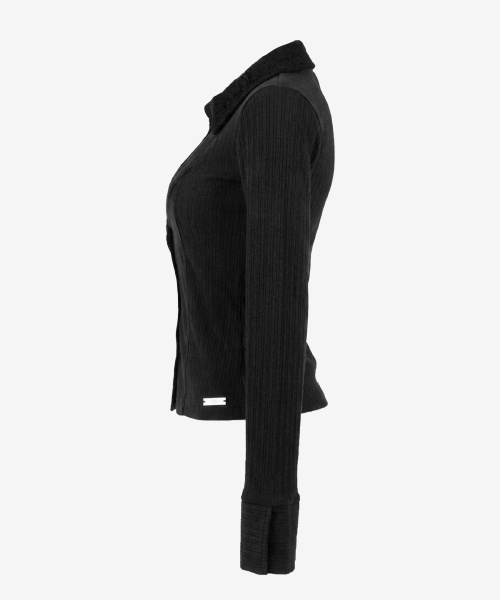 LILY LACE KNIT SHIRT [BLACK]
