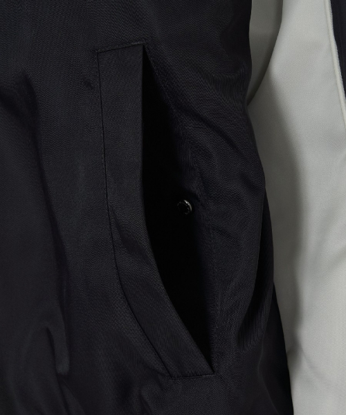 Nylon Blocking Cursive Varsity Jacket