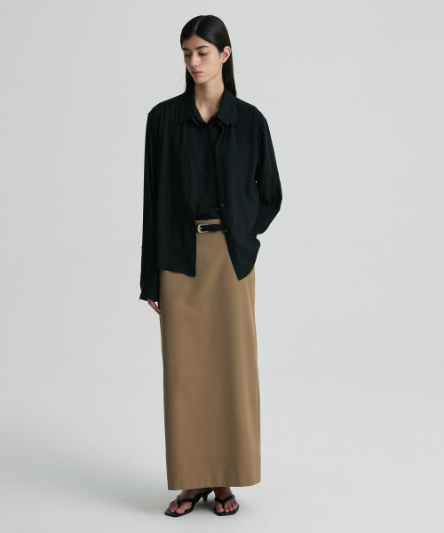 DOUBLE-COLLAR RELAXED SHIRT BLACK