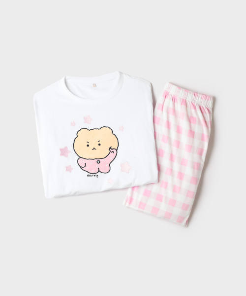 MANGGEUREOJIN GOM Round-Neck Pajamas (Pink)_SPPPG4VU14