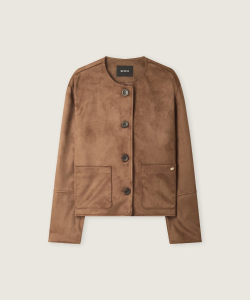Cropped Faux Suede Jacket RMJKG4TR17